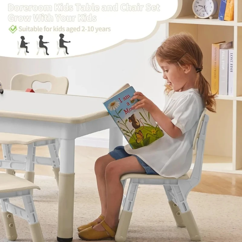 Toddler Table Baby Desk Height-Adjustable Graffiti Desktop Children Activity Children's Bookshelf Multifunctional Table Kids
