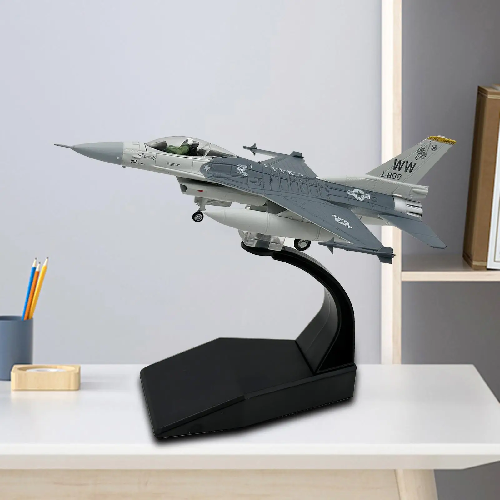 子供、消防士のおもちゃのためのf16c戦闘機モデル、高度なダイキャスト飛行機、家庭、寝室、棚、リビングルーム、デスクトップ装飾、1: 100
