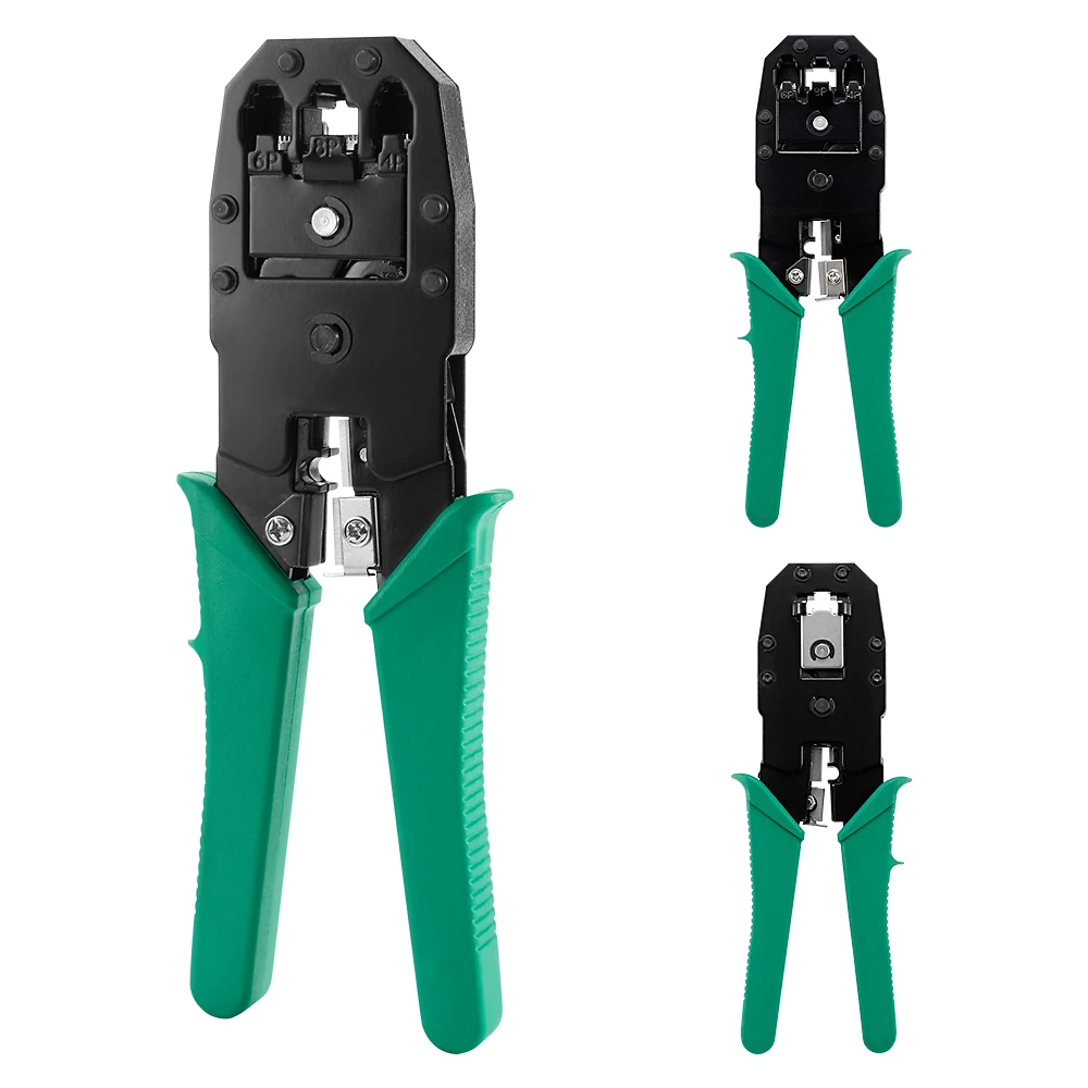 Juego de herramientas de prueba Lan RJ45, pelador de cables Ethernet, herramienta de perforación, conectores rj 45 rj11, juego de reparación de cables 12 en 1