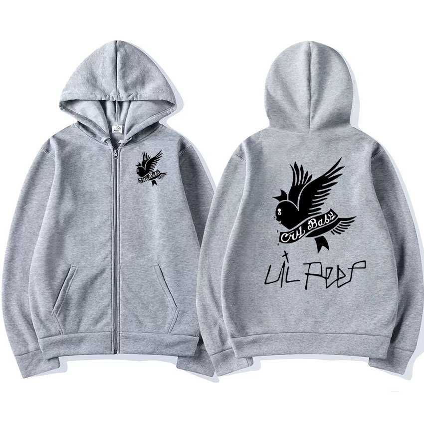 Sudadera con capucha con cremallera gráfica de rapero Lil Peep para hombre y mujer, sudadera con cremallera a la moda de Hip Hop, Jersey de gran tamaño, abrigos con capucha, ropa de calle