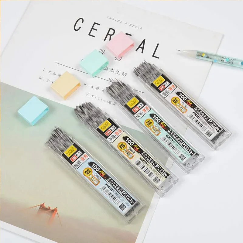 100 Cái/hộp Cơ Bút Chì 0.5Mm/0.7Mm 2B Bút Chì Cần Tự Động Ruột Bút Chì Đổ Lại Trường Nghệ Thuật Phác Thảo vẽ Vật Dụng