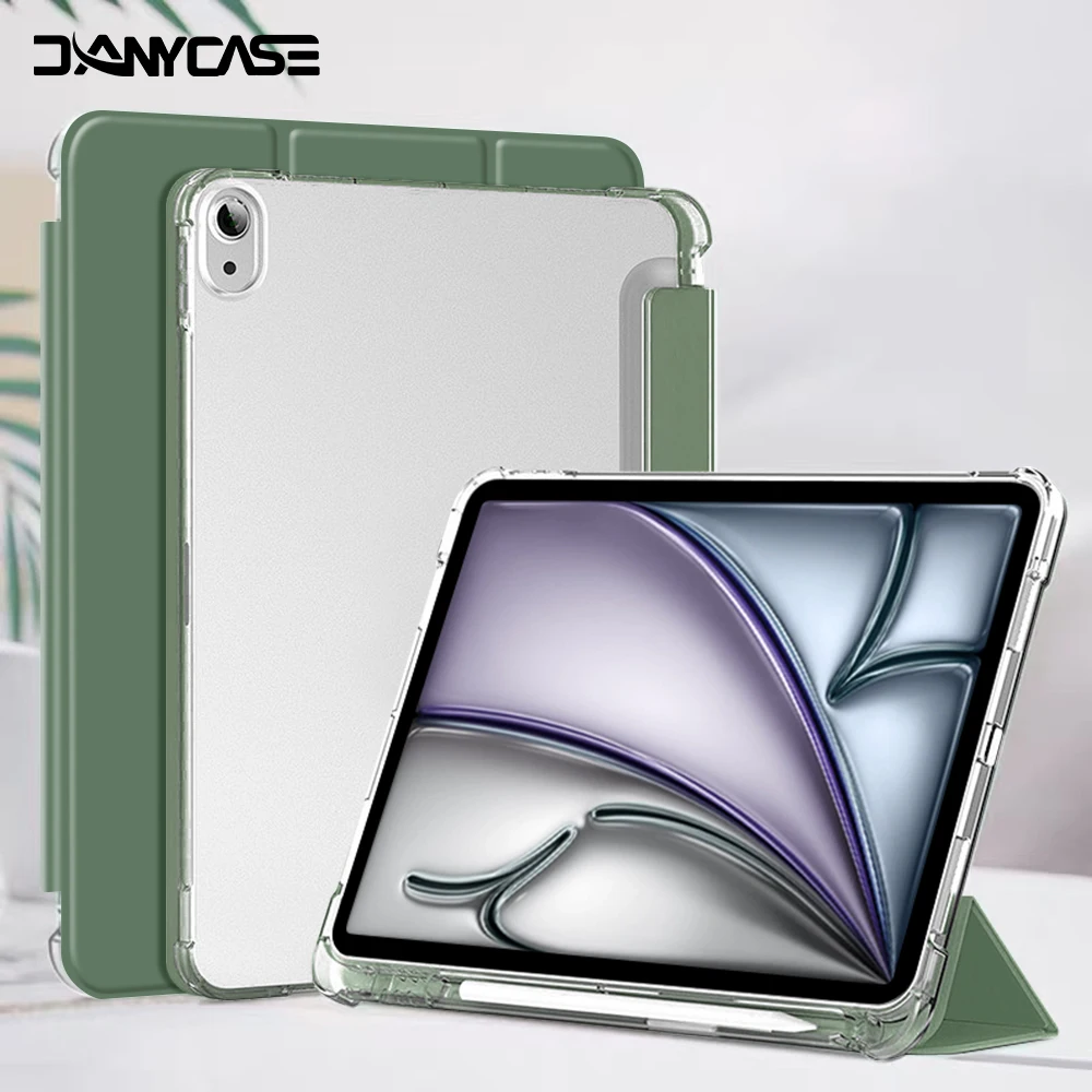 Para 2024 iPad Air 6 funda iPad Air 5 6 11 iPad Pro 11 12,9 13 10 Gen 10,2 9th 8th 7th 9,7 6th 5th Mini 7 6 funda con portalápices