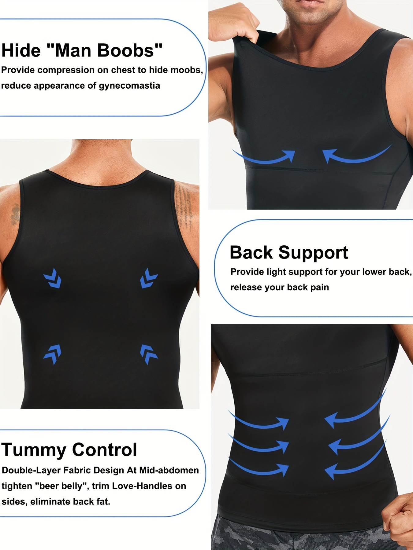Męska kompresyjna kamizelka wyszczuplająca brzuch Body Shaper Tank Top Podkoszulki Bluza modelująca na każdą porę roku