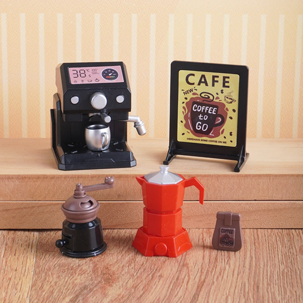 1:12 Scale Miniature Coffee Machine Cup Models Kitchen Utensils Baking Oven Dollhouse Furniture Play Home Kitchen Toy Gift