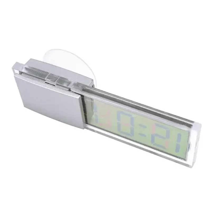Mini reloj electrónico Digital para coche, reloj con pantalla LCD transparente duradera de alta calidad con decoración Universal con ventosa
