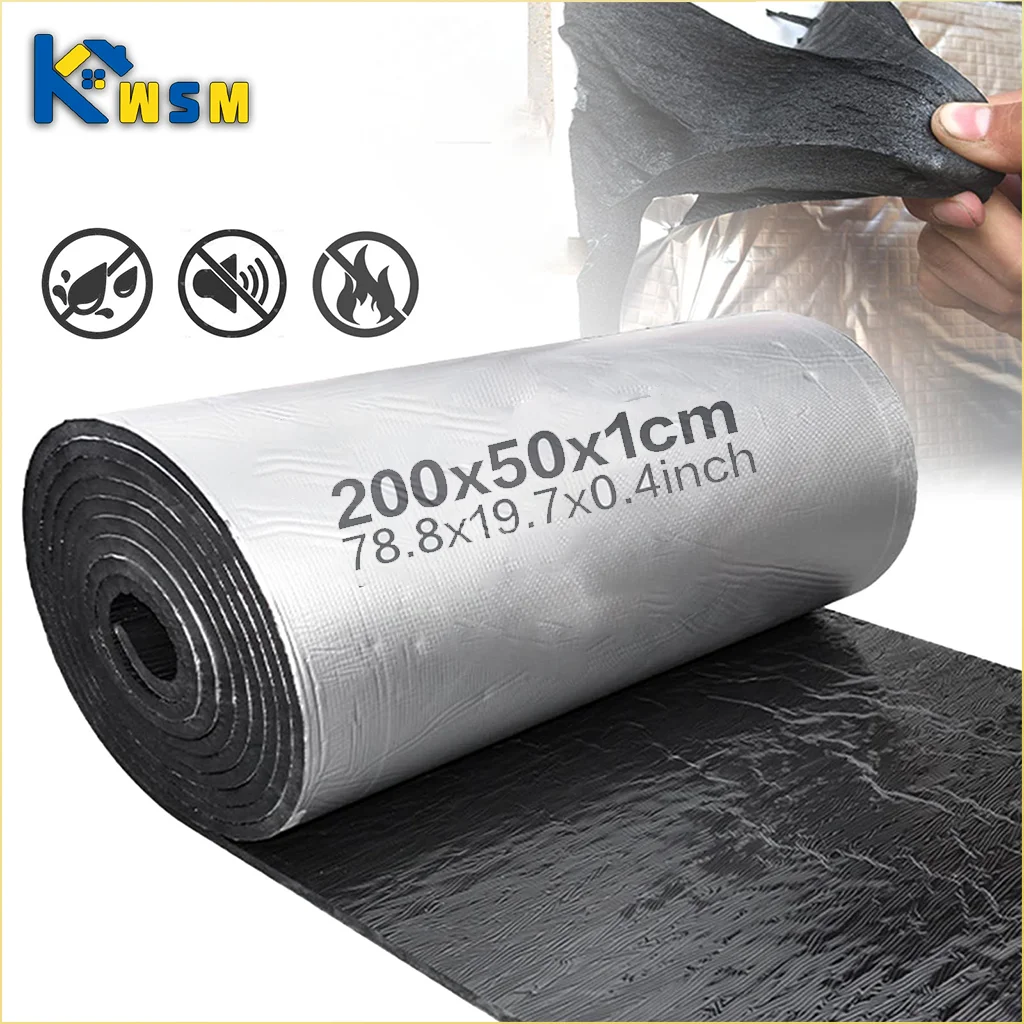 Tapete à prova de som com isolamento térmico, 10mm, parede de casa, porta, barreira de calor, espuma de isolamento acústico, rolo de painel de manutenção quente