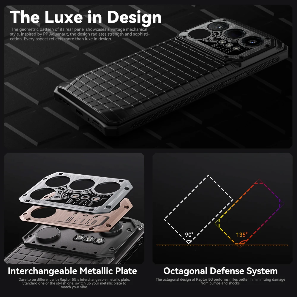 IIIF150 Raptor 5G robuuste smartphone Android 14 mobiele telefoon 6,78 '' 120 Hz AMOLED-display 16 GB + 512 GB 50 MP 65 W 10000 mAh telefoon