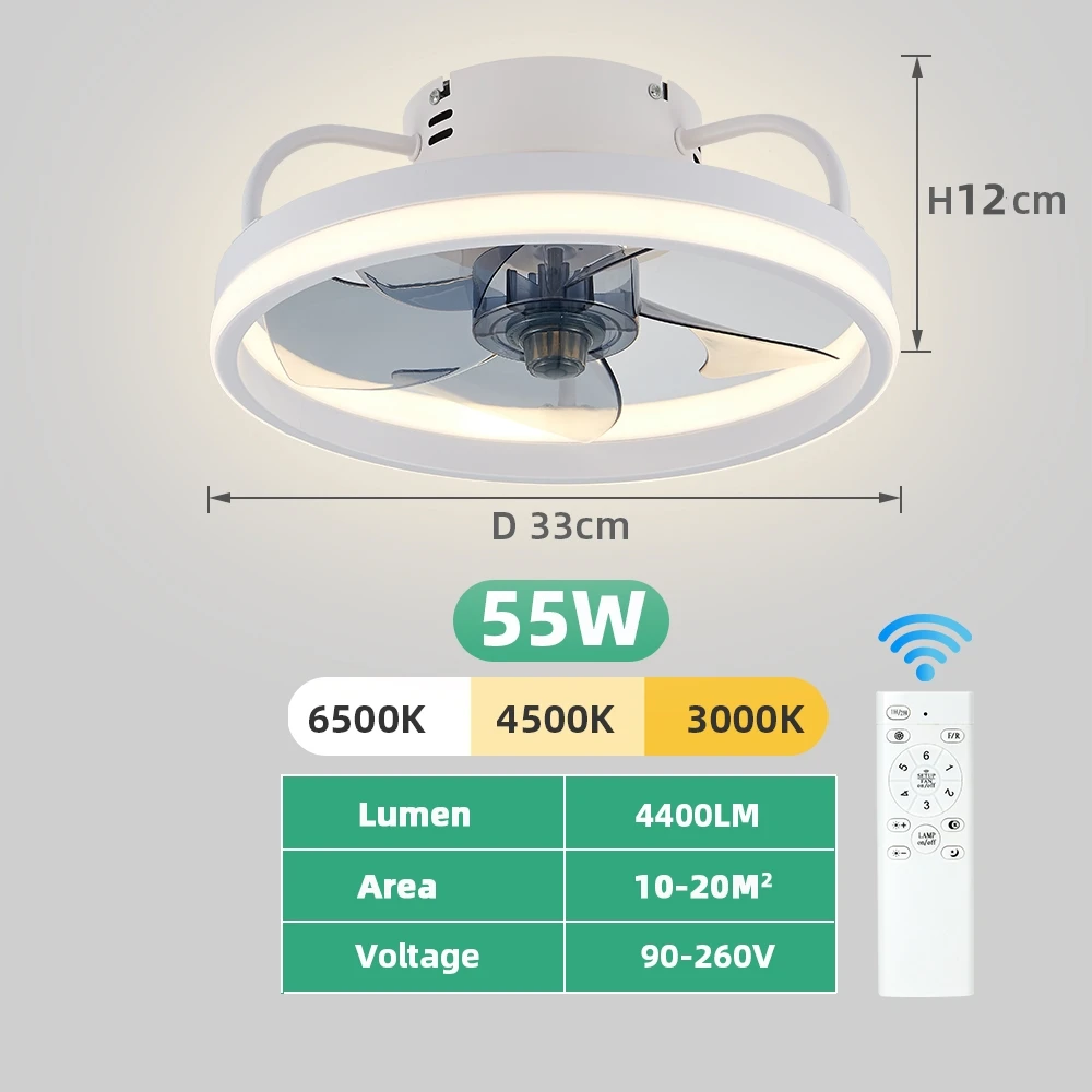 LED-Deckenleuchte mit Fernbedienung, Lampe für Wohnzimmer, Schlafzimmer, Ventilatoren für große Hausdekoration, Heimbeleuchtungskörper