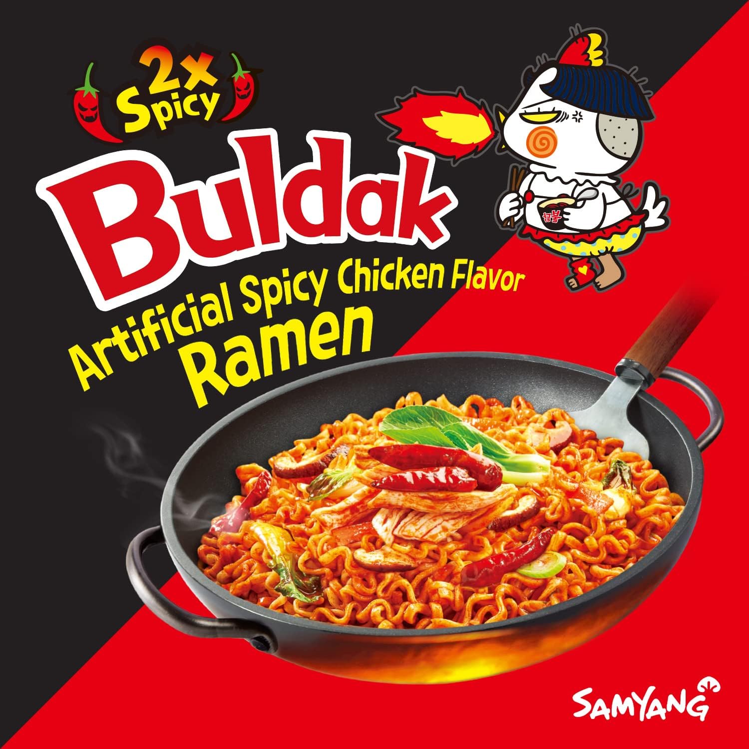 Samyang, Double Spicy Turkey Noodles (Bucket), Pack of 6, 105g per bucket
