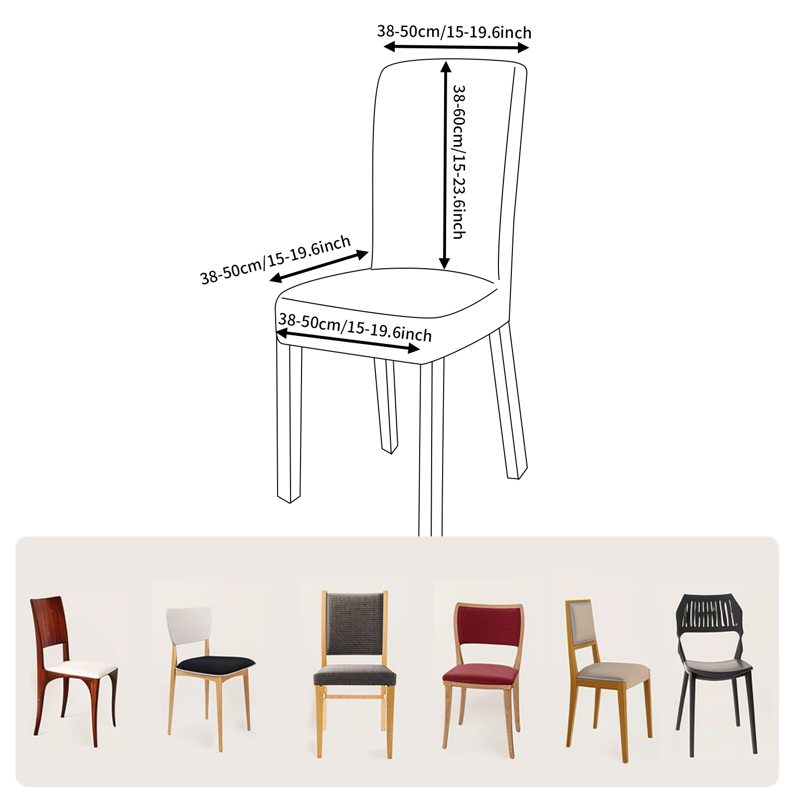 Dining Room Chair Cover Set of 8/4 High Stretch Slipcover Removable NonSlip Seat Protector for Home Party Hotel Wedding Ceremony