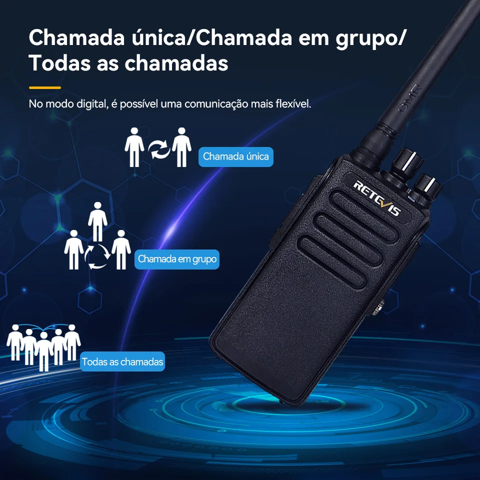 Retevis DMR Radio Comunicador Profissional Longo Alcance RT81 Radio DMR Digital Portátil Walkie Talkie a Prova Dagua Profesional Rádio Comunicador Longa Distância Radio Transmissor Longo Alcance ht 10W