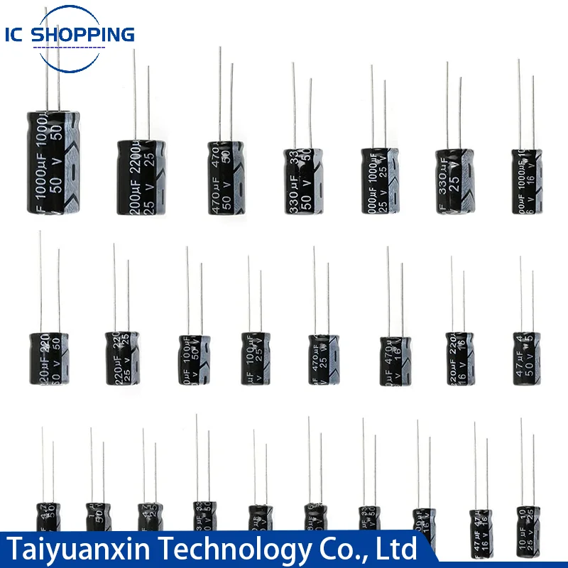10V 16V 25V 35V 50V 63V Aluminum Electrolytic Capacitor 2.2 3.3 4.7 10 22 33 47 100 220 330 470 1000 2200 3300 4700 6800 10000UF