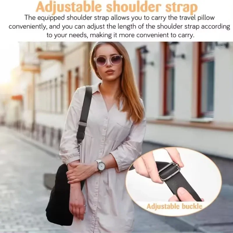 Portable Fillable Neck Pillow Space-saving Fillable Clothes Neck Pillow Adjustable Comfortable Flannel for Car Train Airplane