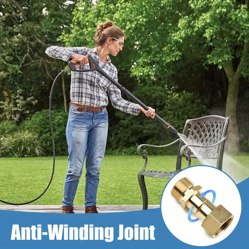 Accesorio giratorio para lavadora a presión M22-14mm 5000 PSI latón conexión rápida rotación de 360 grados para lavadoras eléctricas