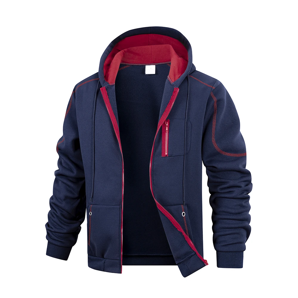 Heren casual sport rits hoodie jas effen kleur vest sweatshirt voor herenkleding sportkleding slim fit casual jas
