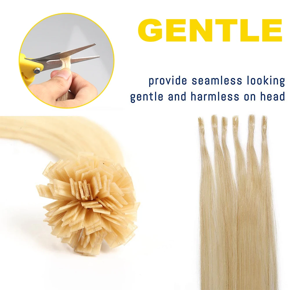 Alicates para extensiones de cabello, cortador de unión de queratina con podadora manual recta de acero inoxidable, cuchillas de corte