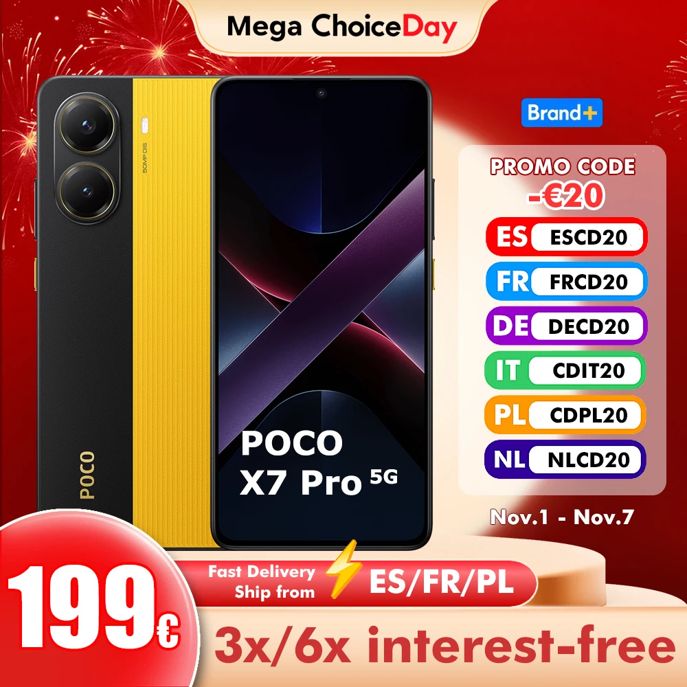 POCO X7 Pro Versione globale Cellulare 256GB / 512GB Dimensity 8400-Ultra 6.67" Display 120Hz 6000mAh 5G NFC