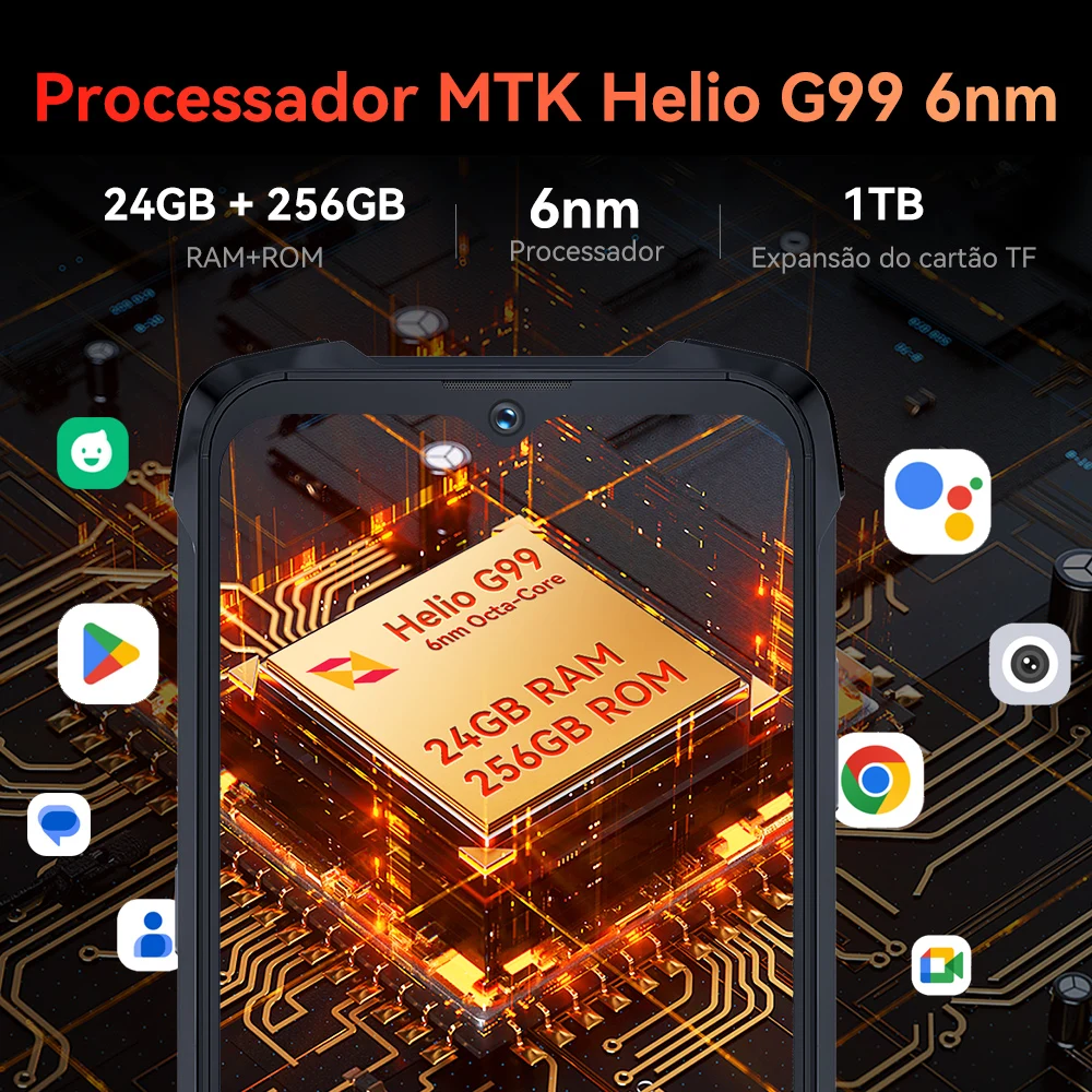 [Envio do Brasil] Cubot KingKong 9, Helio G99, tela FHD+ de 120Hz e 6,583", 24GB de RAM (12GB + 12GB estendidos), 256GB de ROM, rugged smartphone,câmera de 100MP, bateria de 10600mAh, NFC celular, 4G celulares