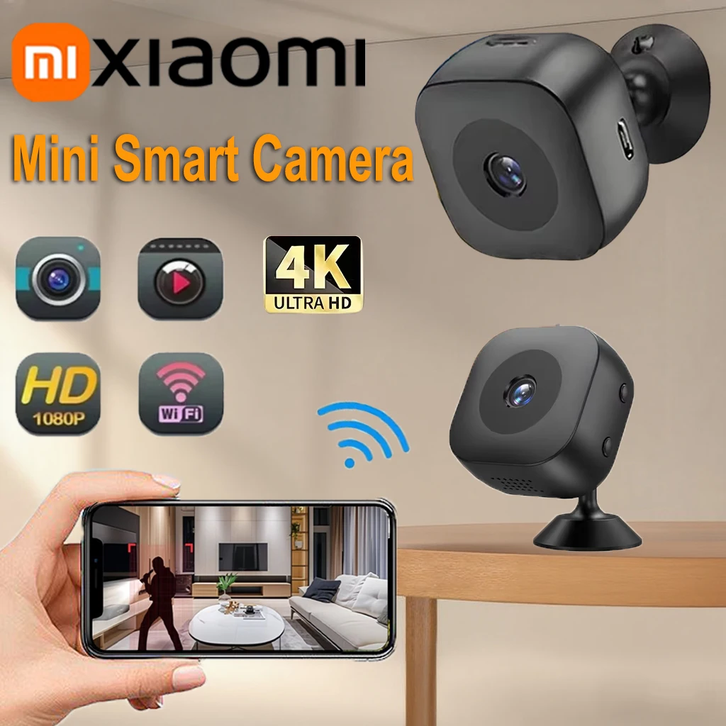 Xiaomi 4K Mini cámara de seguridad a todo Color visión nocturna alta definición WiFi Monitor detección de movimiento vigilancia impermeable 2025
