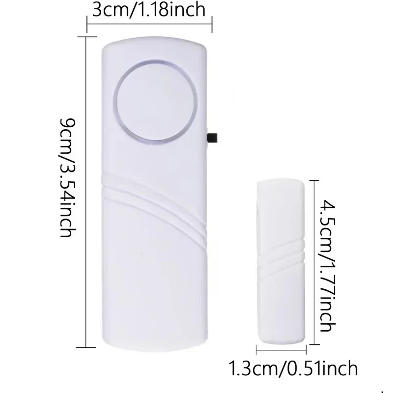 2 pces/1 conjunto-sem fio janela da porta sensor magnético detectores de alarme sistema de alarme de segurança em casa