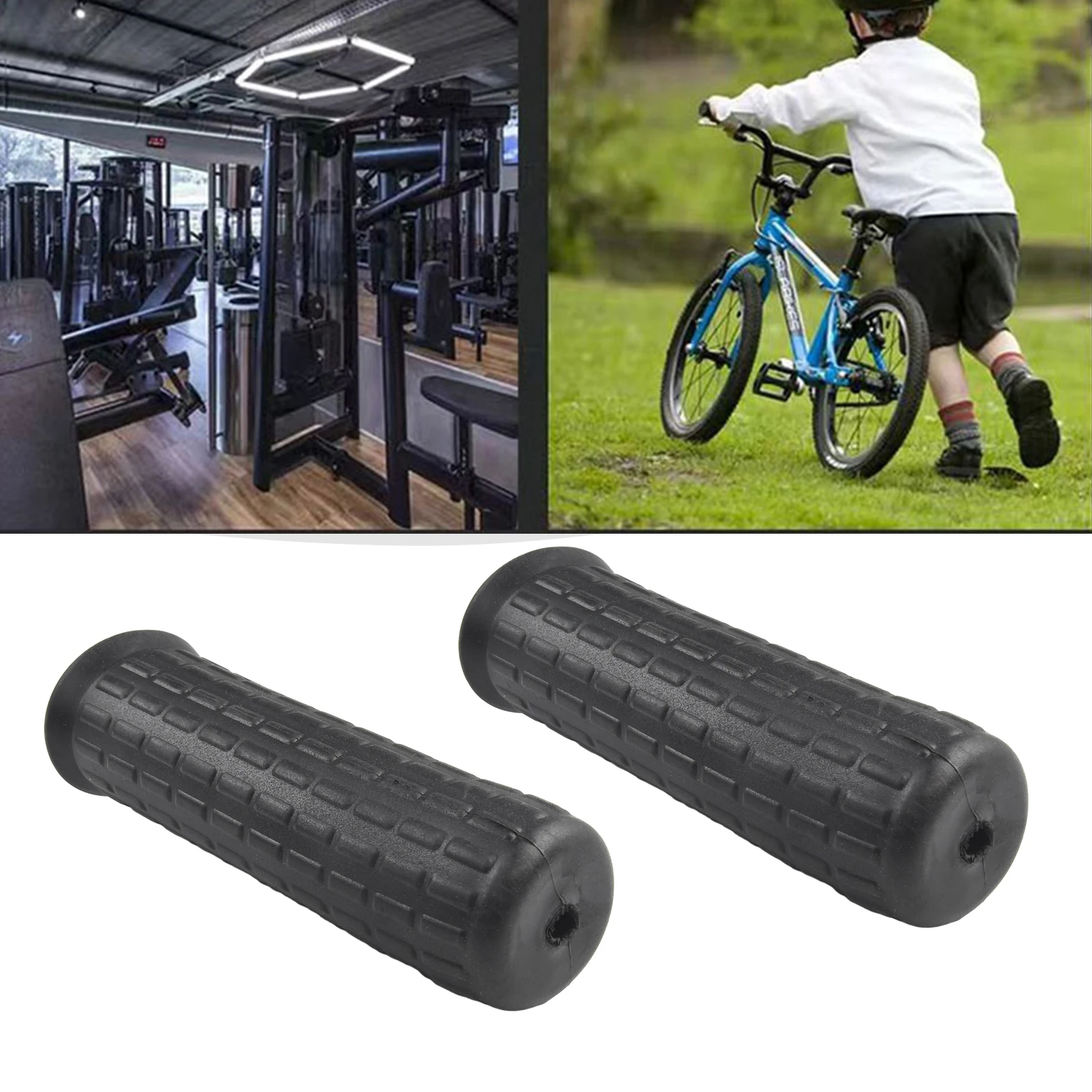 2Pcs Wheelbarrow Rubber Handles Round Tubes Black Replacement  Handles Rubber Round Hole Handle Tool PVC Anti Slip Rubber Sleeve