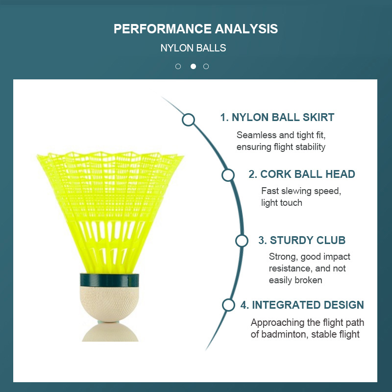 คาวาซากิไนลอน N350 สําหรับการฝึกอบรม 6 ชิ้นแบดมินตันลูกขนไก่พลาสติก Birdies สําหรับการฝึกอบรมกลางแจ้งใช้ทนทานความเร็วปานกลาง