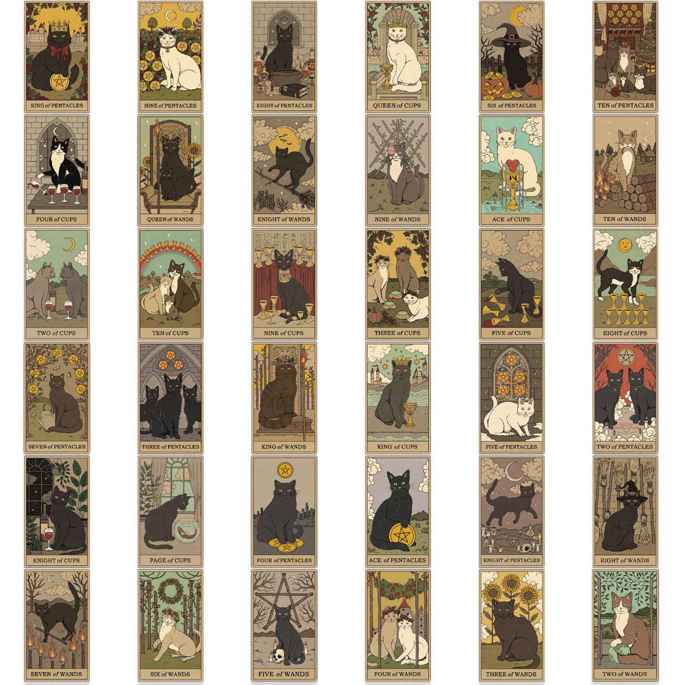 12/36/72 шт., водонепроницаемые наклейки в стиле ретро