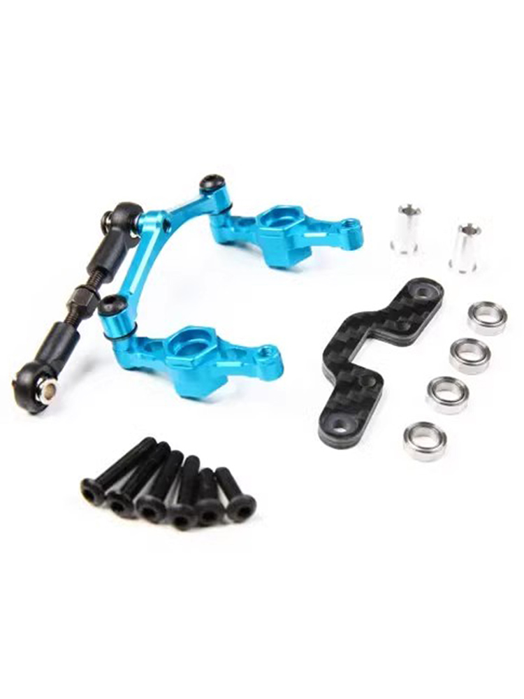 TT-02-Brazo de dirección de manivela de aluminio CNC con puente para coche teledirigido Tamiya TT02, 1:10