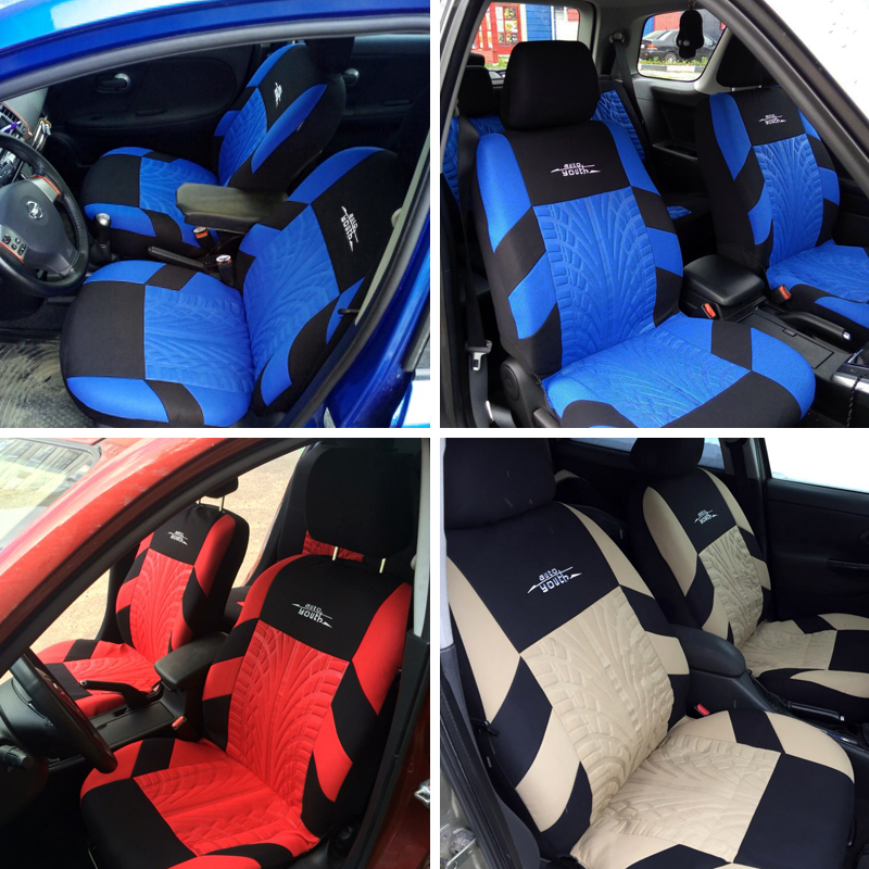 AU-UTH-Ensemble de Housses de Siège de Voiture Brodées, Protection Universelle Adaptée à la Plupart des Voitures, avec un Style Track Tatif