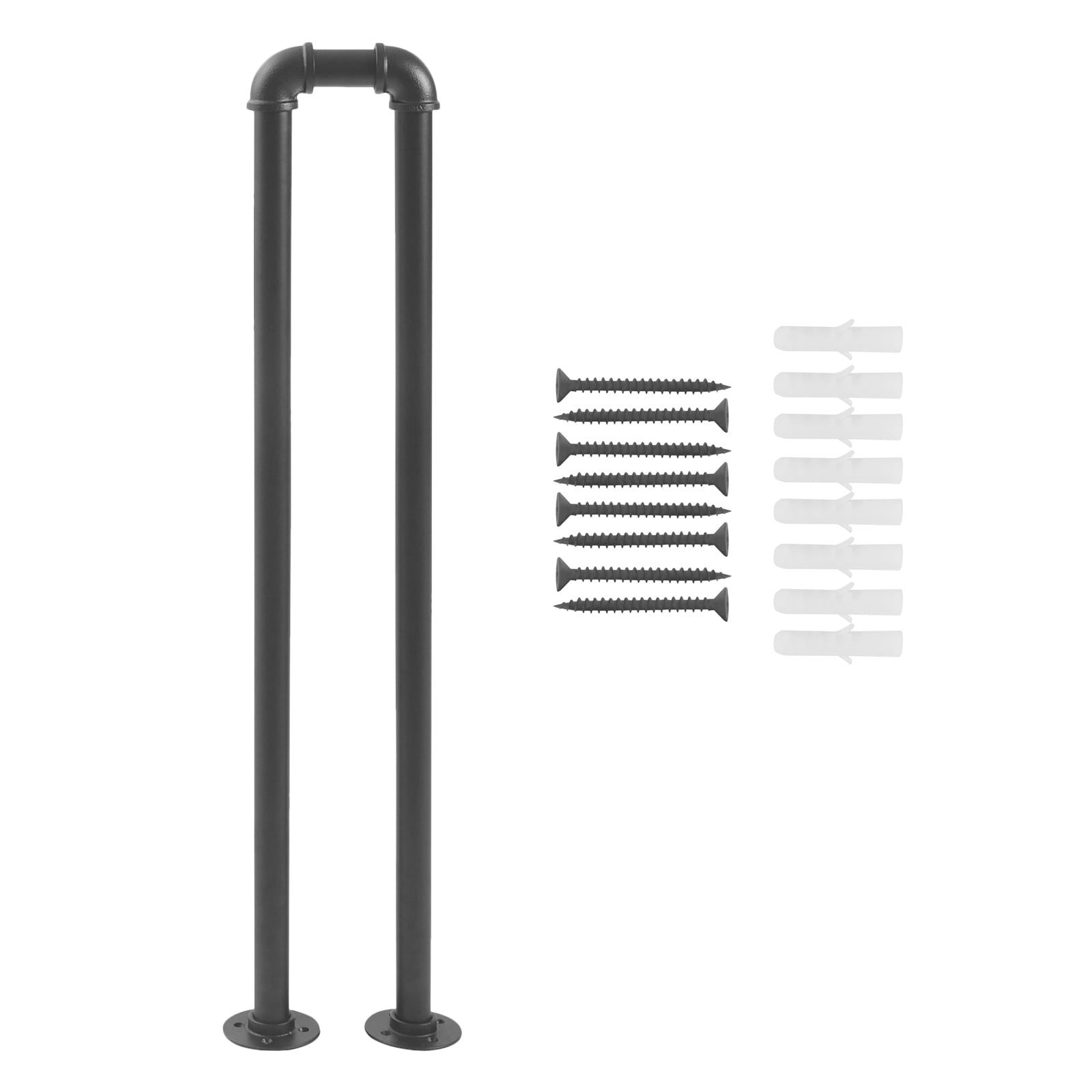 85/100CM Industrial Metal Handrail Elderly Support Stair Railing Black