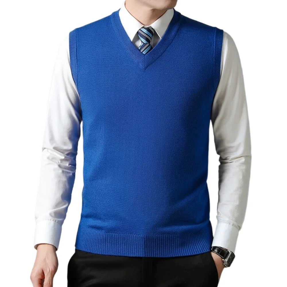 2025 neue männer Herbst High-end-Pullover Weste V-ausschnitt Warme Stricken Sleeveness Tank Herren Kleidung Pullover Tops
