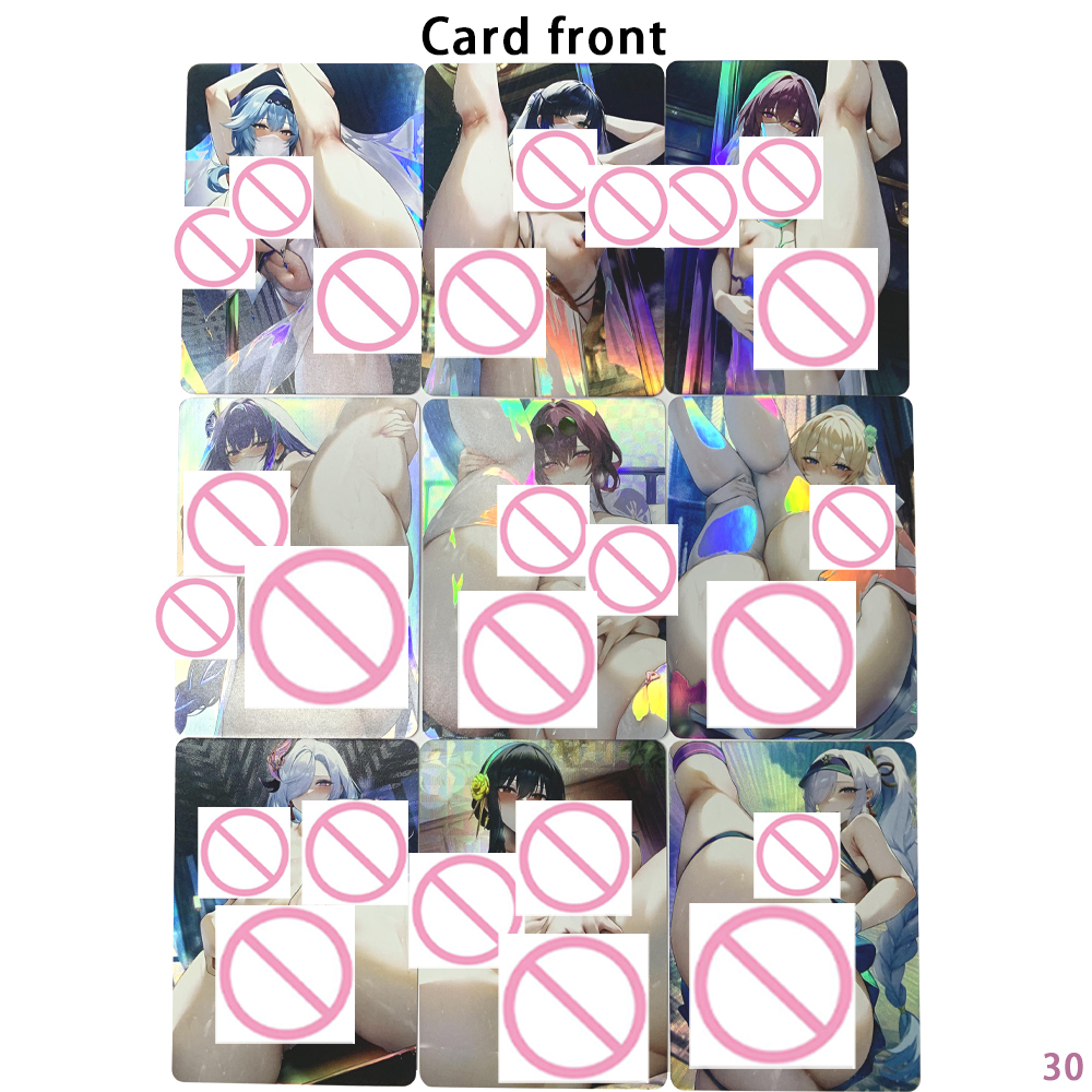 9 ピース/セットアニメ神河カフカ村田姫子セクシーな裸の女の子コレクションカード屈折カラーフラッシュ巨乳美容ヌードカード