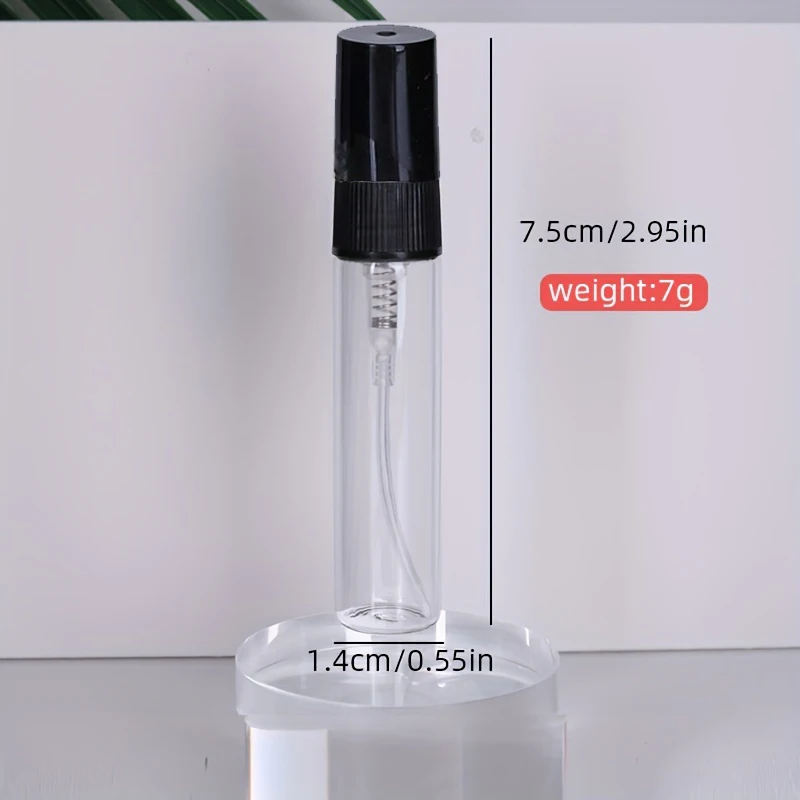 50 pezzi + 4 accessori Mini flaconi spray da 5 ml, con 50 flaconi spray, 1 imbuto, 1 pipetta, 1 dispenser, 1 pipetta caricata a molla