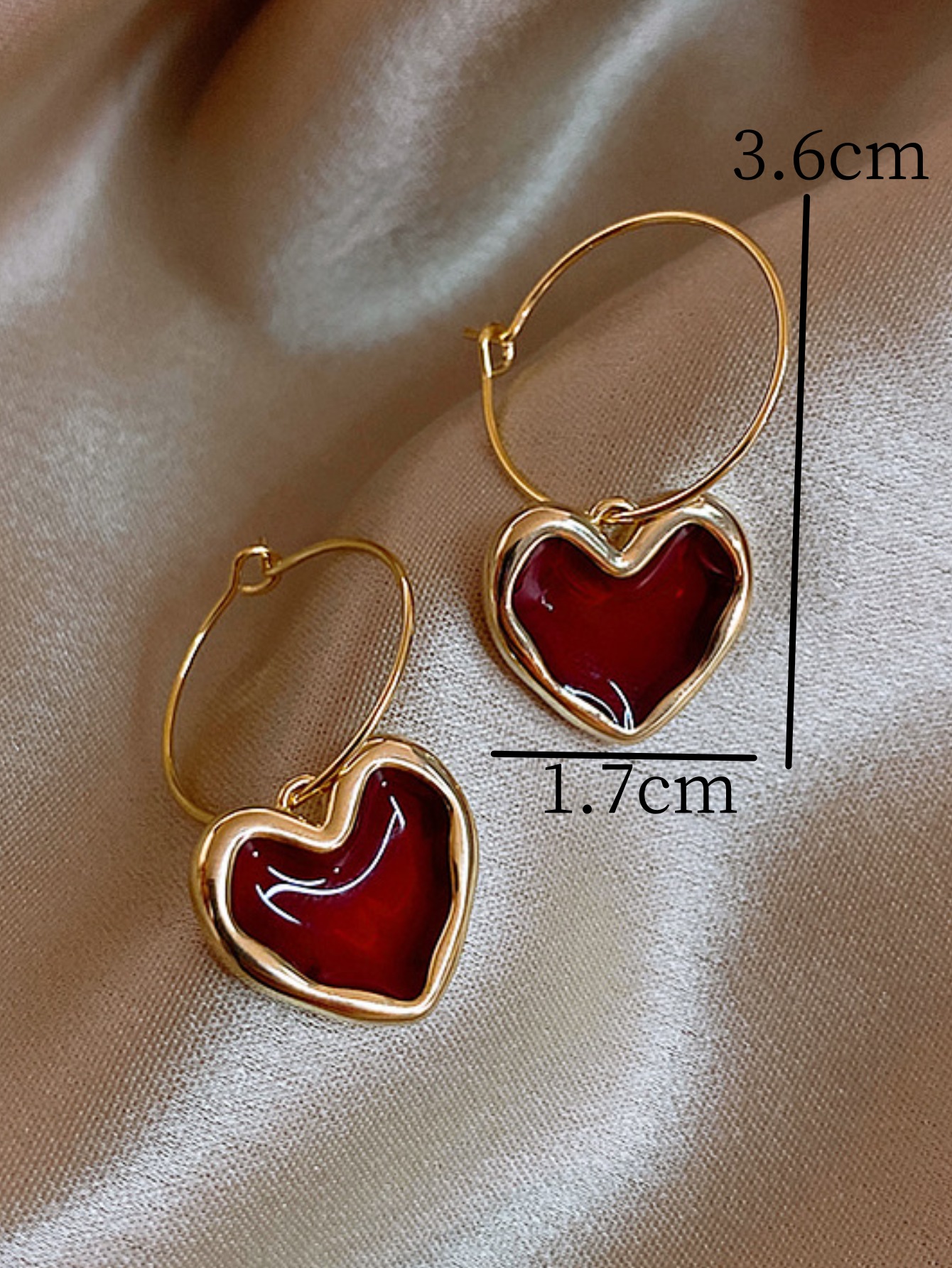 2 piezas de pendientes modernos en forma de corazón rojo vino para mujer, viajes al aire libre, carnaval, fiesta, regalos de vestir festivos-8833