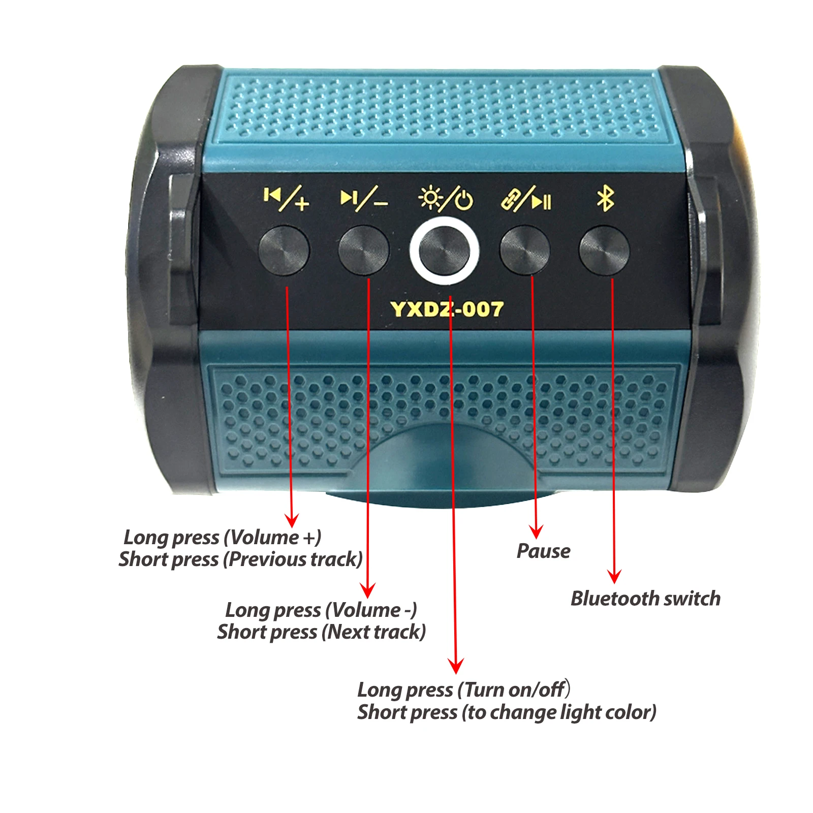 Alto-falante Bluetooth para Makita 18V Bateria de íon-lítio com porta USB tipo C Alto-falante pequeno sem fio para trabalhos, casa e festas
