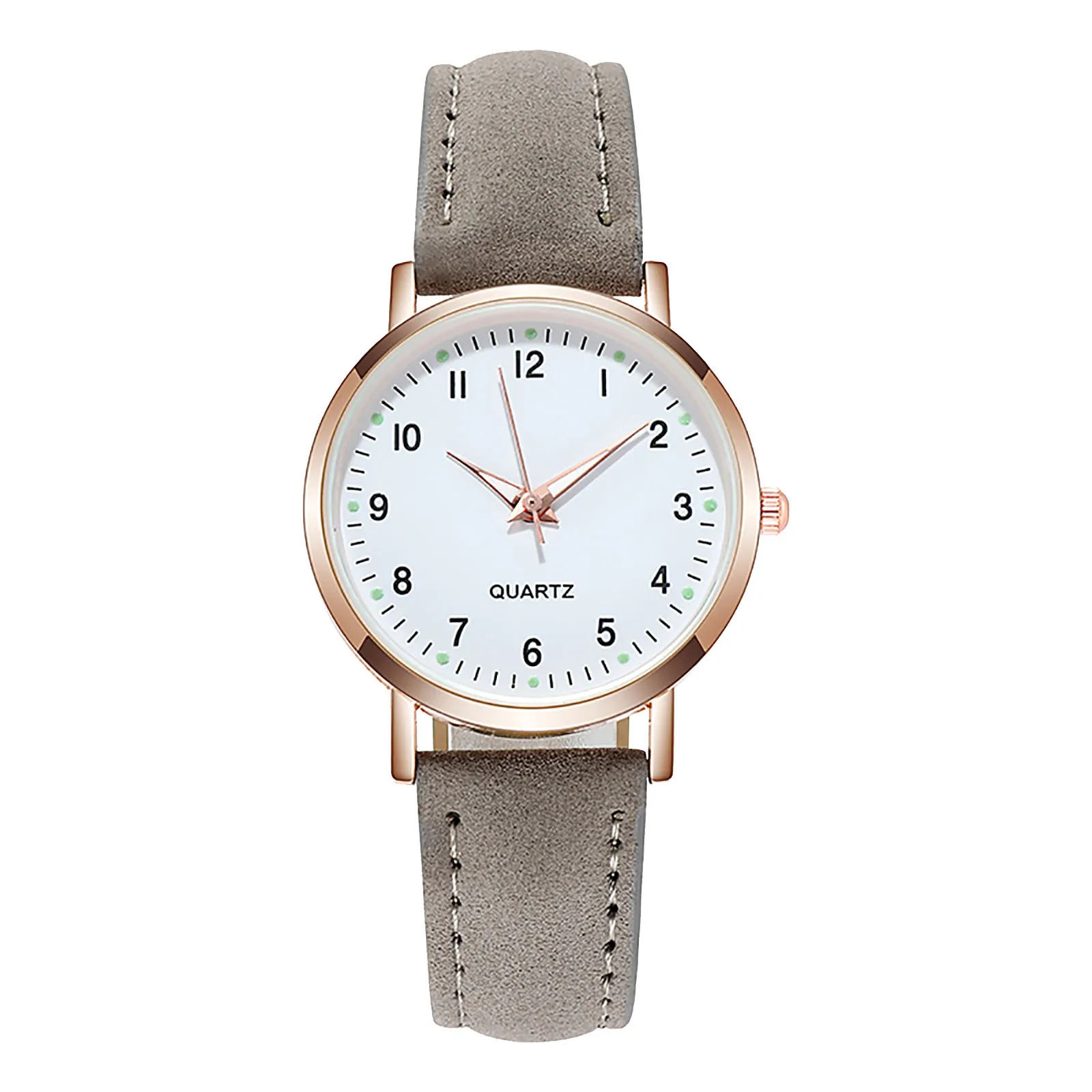 Reloj informal de cuero para mujer, pulsera de cristal de cuarzo analógico de lujo, 2023