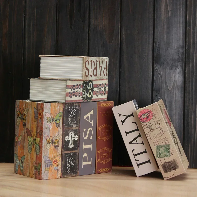 Money Book ตู้นิรภัยสนุกจําลองกุญแจล็อคกล่องหนังสือโลหะเหล็กเงินสด Secure Secret Piggy Bank กล่องเก็บ