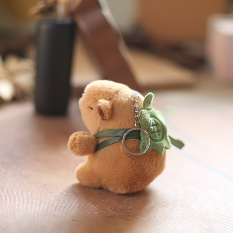 Capivara brinquedo de pelúcia kawaii animais de pelúcia fofo capivara com morango tartaruga tapa pulseira chaveiro presente de aniversário