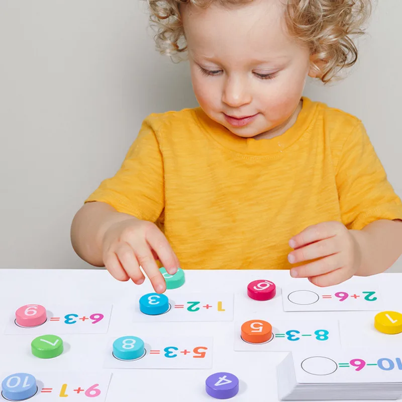 Montessori Matematica Giocattoli in legno Addizione Sottrazione Sussidi didattici Apprendimento prescolare Giocattolo educativo Puzzle digitali Regali per i più piccoli