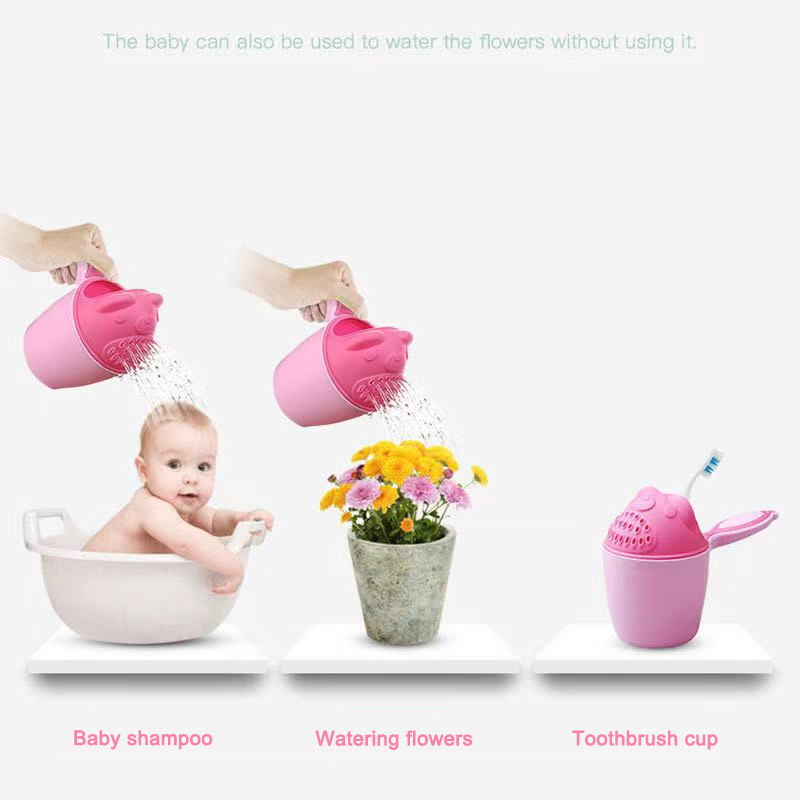 Tazza per shampoo per bambini Simpatico cartone animato Orso Toddle Cucchiai da doccia Multifunzione per bambini Tazza per spazzolino da denti Soffione doccia Lavaggio per capelli Tazza Strumento da bagno