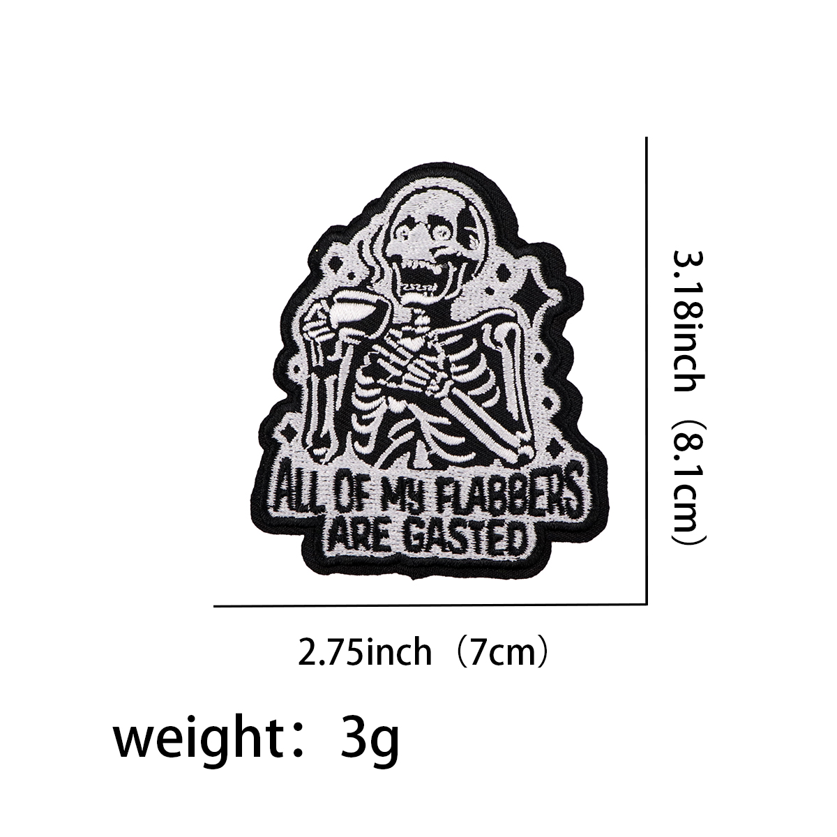 Skull Quotes Exquisite Embroidered Patch Emblem Iron on Cloth Appliques Thermo Adhesive for Jacket T-shirt DIY