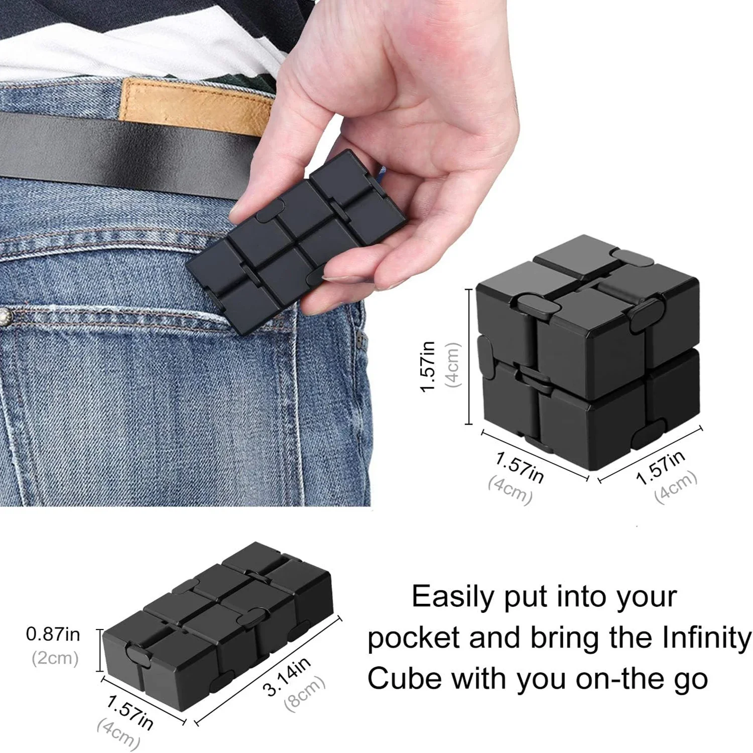 ของเล่น Fidget Finger - Infinity Cube Prime เพื่อบรรเทาความเครียดและความวิตกกังวล ของขวัญทางประสาทสัมผัสที่ทนทานเป็นพิเศษสําหรับผู้ใหญ่และวัยรุ่น