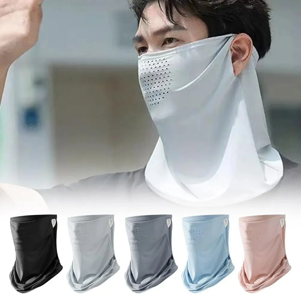 Unisex UV-Schutz Outdoor Halswickel Abdeckung Sport Sonnenschutz Lätzchen Eis Seide Maske Gesichtsbedeckung Halswickel Abdeckung Sonnenschutz Gesichtsschal