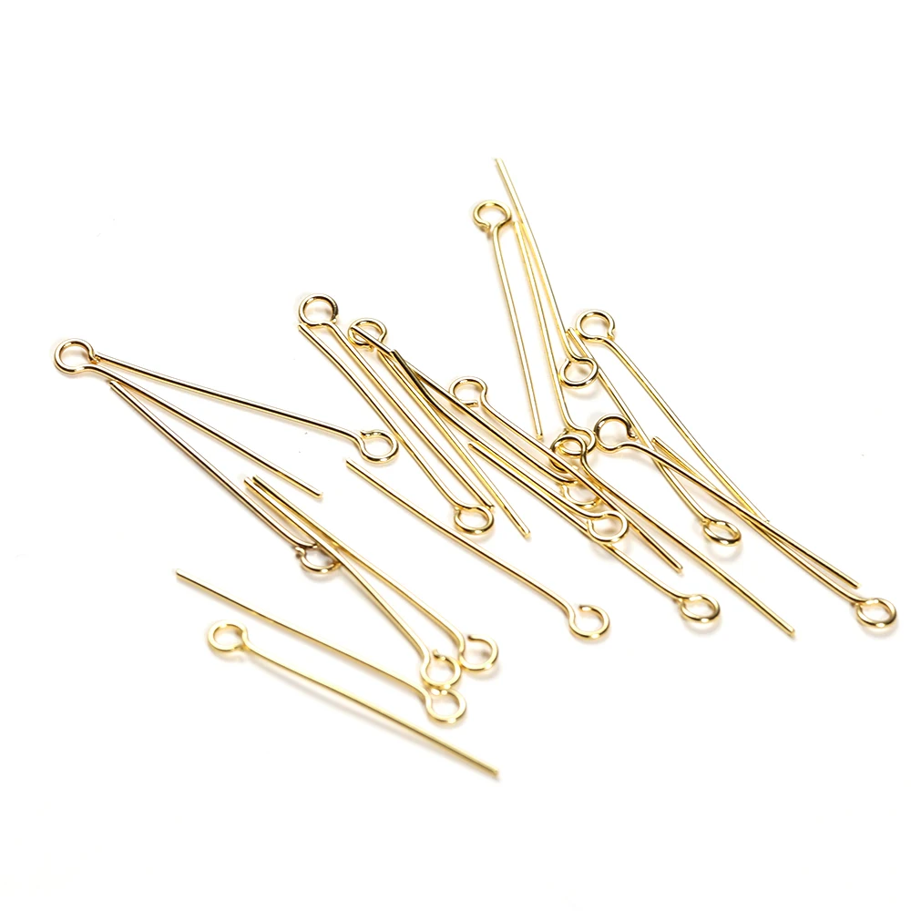 100 ชิ้น 0.6 มิลลิเมตรสแตนเลสสตีลน้ําทองสี Eye Pins Hooks DIY ต่างหูผลการค้นหาสําหรับงานฝีมือทําด้วยมือเครื่องประดับ 20/30 มิลลิเมตร