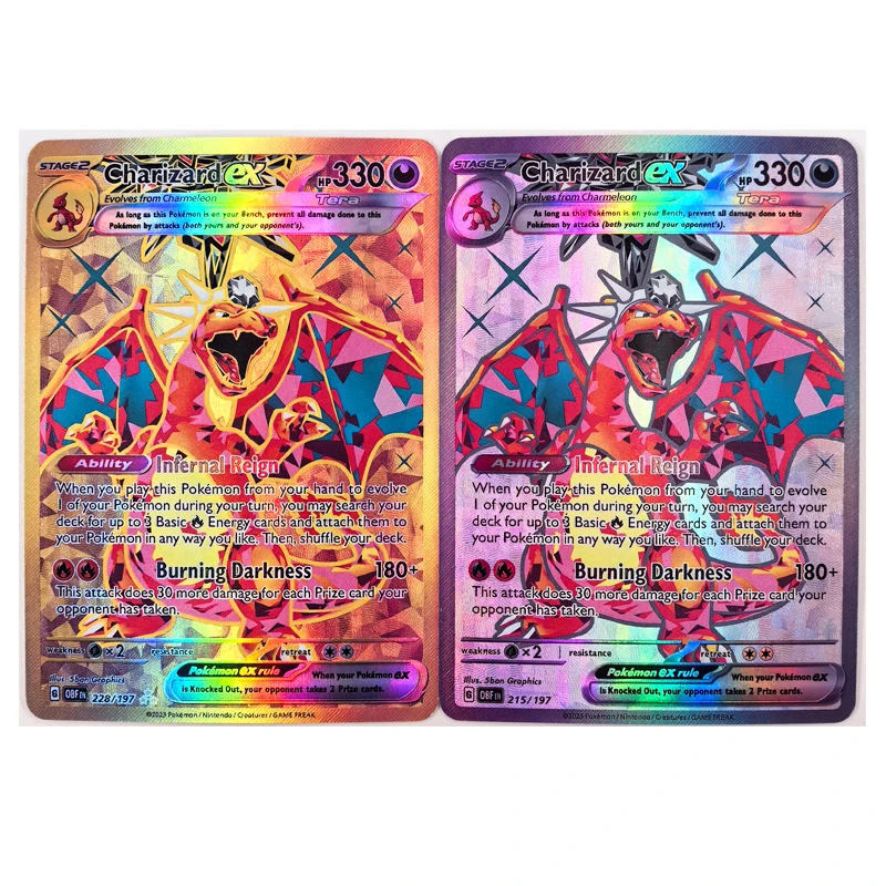 2 unids/set Pokemon Diy Charizard autorcontrol Ptcg recoger firma comercial tarjeta Flash Anime regalo de dibujos animados Color Flash