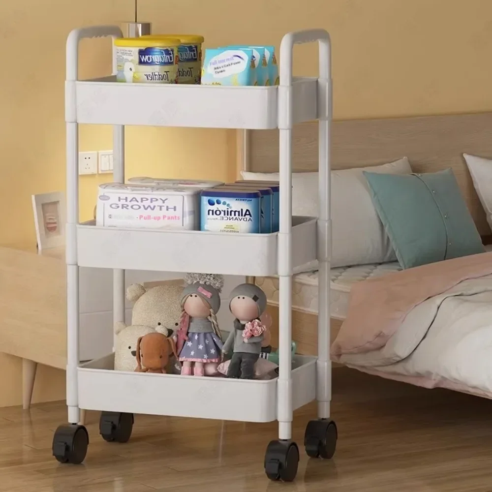 ชั้นวางหนังสือรถเข็นมือถือห้องครัวรถเข็นOrganizerล้อGap Mobile Bookshelfรถเข็นในครัวเรือนขนมStorageRack
