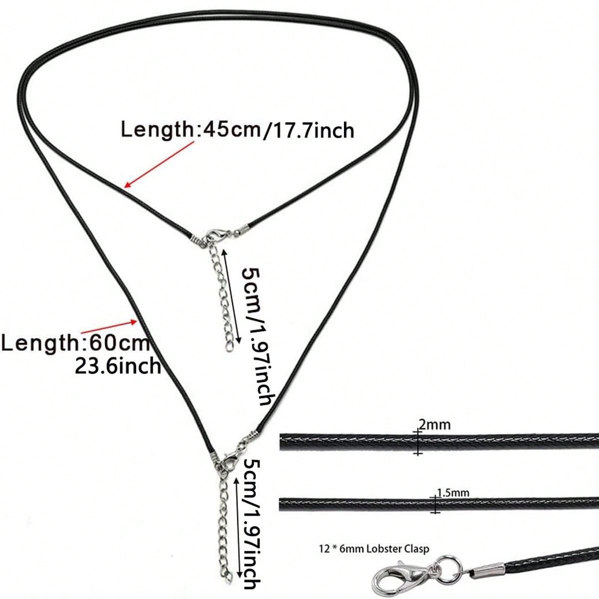 50 piezas de cuerda de cuero de Color, colgante de collar de cuerda de cera adecuado para bricolaje, hebilla de langosta hecha a mano, cuerda, accesorios de cadena de joyería