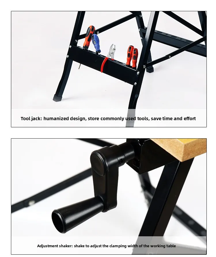Workbench งานไม้มัลติฟังก์ชั่นพับ Flip-Flip งานไม้ Workbench เห็นตารางแบบพกพาเลื่อยไม้