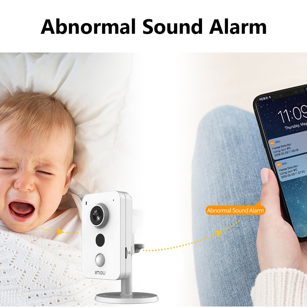 IMOU-cámara de vigilancia con visión nocturna para el hogar, sistema de vigilancia con detección de sonido anómalo, WiFi, IP, H.265, PIR, bidireccional, 4MP, IPC-K42P