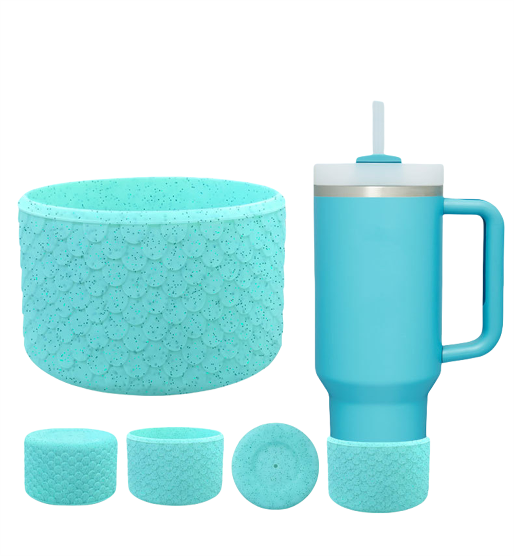 Silicone Boot Sleeve For Stanley 40oz 30oz Tumbler Protective Water Bottle Bottom Bumper Silicone Cup Cover Kitchen Accessories
